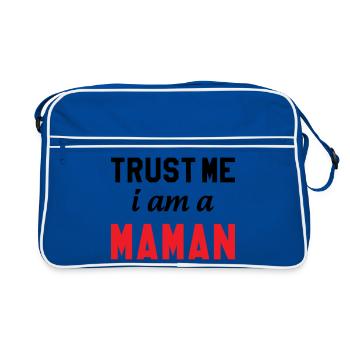 Glaub mir, ich bin Maman - Retro Tasche - Blau/Weiß - Vorne