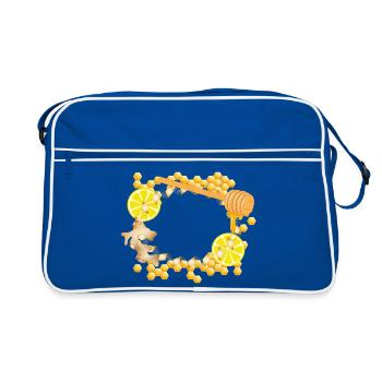 Cadre Gingembre-Citron-Miel – Motif Feel-Good - Sac Retro - bleu/blanc - Devant