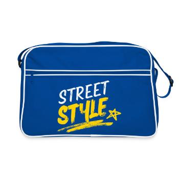 Conception typographique vibrante de style urbain - Sac Retro - bleu/blanc - Devant