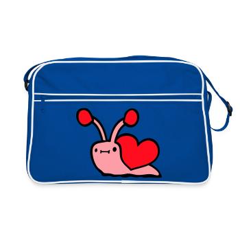 Escargot Coeur Escargot Coquille Mignon Amour Romantique - Sac Retro - bleu/blanc - Devant