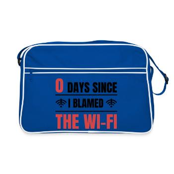 Techie 0 Days Since I Blamed The Wi-fi - Retro Bag - blue/white - Front