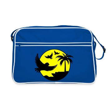 Oiseaux de l’île paradisiaque - Sac Retro - bleu/blanc - Devant