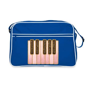 Glitter Pink Keyboard | Playing the piano - Retro Bag - blue/white - Front