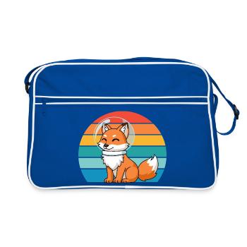 astronautes rétro prédateur renard roux renard amoureux des renards - Sac Retro - bleu/blanc - Devant