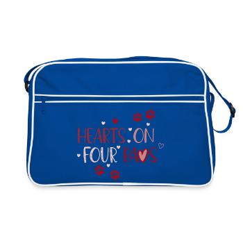 Cœurs sur Quatre Pattes - Sac Retro - bleu/blanc - Devant