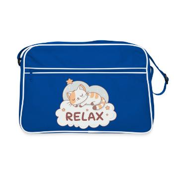 Dreamy kitten on pastel cloud - Retro Bag - blue/white - Front