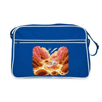 Cuddly tea in the lava valley - Retro Bag - blue/white - Front