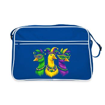 Trio de carnaval d’oiseaux masqués - Sac Retro - bleu/blanc - Devant