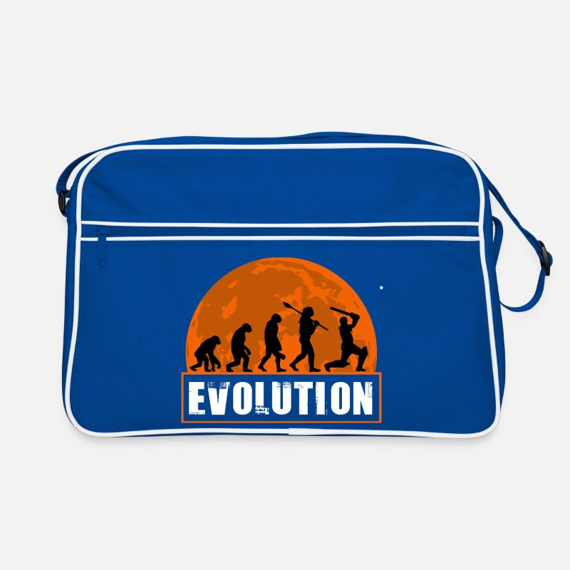 Evolution of Cricket Player Batsman Silhouette Retro Bag
