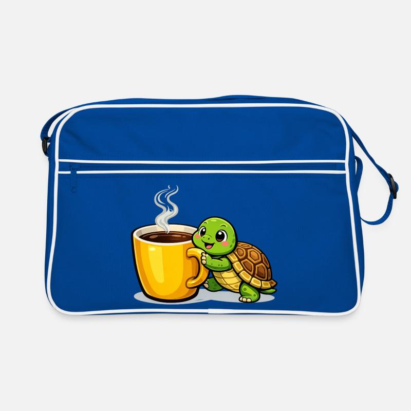Coffee Turtle with Steaming Mug Retro Bag