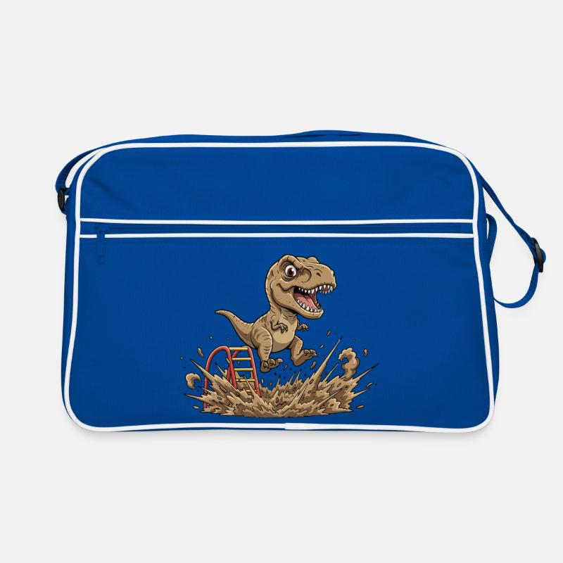 Dino Sprung im Schlamm Retro Tasche
