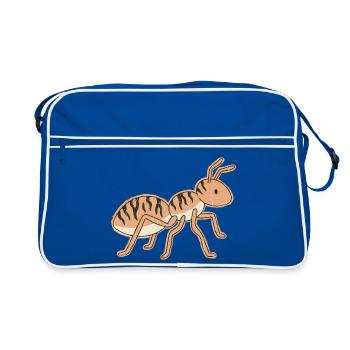 Stylized Tiger Ant Tiger Stripes - Retro Bag - blue/white - Front