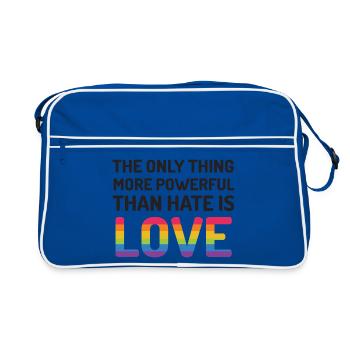 LGBTQ Pride Month - The Only Thing More Powerful  - Retro Bag - blue/white - Front