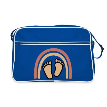 Baby Feet Rainbow Boho - Retro Bag - blue/white - Front