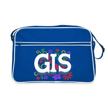 GIS, Cartography, Cartographer, Geography, Geography - Retro Bag - blue/white - Front