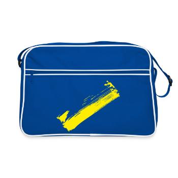 Bande style pinceau - Jaune diagonale - Sac Retro - bleu/blanc - Devant