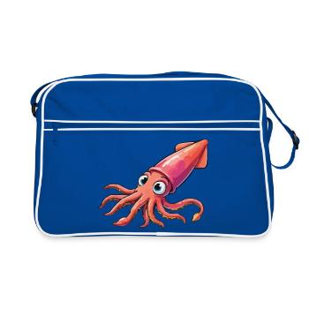 Dessin animé Calamar - Sac Retro - bleu/blanc - Devant
