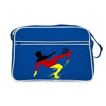 Retournée en pied aérien Allemagne Football - Sac Retro - bleu/blanc - Devant