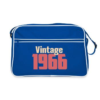 Art Déco 60 Jahre Sixties Retro Geschenk 1966 - Retro Tasche - Blau/Weiß - Vorne
