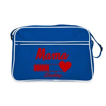 Mama Loading Herz: Wartezeit der Liebe - Retro Tasche - Blau/Weiß - Vorne