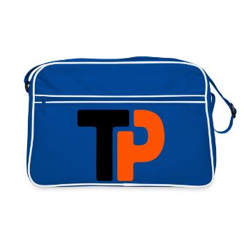Tischtennis Logo TP Ping Pong Mannschaft - Retro Tasche - Blau/Weiß - Vorne