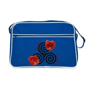 Celtic Mohn - Retro Tasche - Blau/Weiß - Vorne