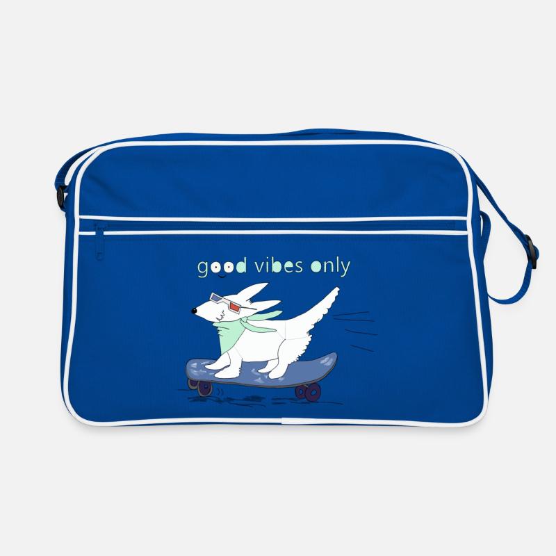 Gute Energie - Retro Tasche - Blau/Weiß