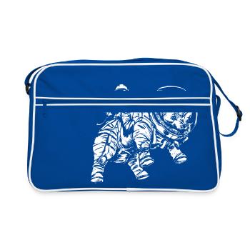 spacerhino white - Retro Tasche - Blau/Weiß - Vorne