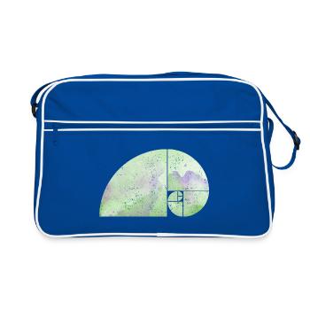 Fibonacci Spiral Elephant - Golden Ratio grungy 3 - Retro Bag - blue/white - Front