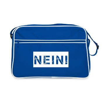 Nein - Retro Tasche - Blau/Weiß - Vorne