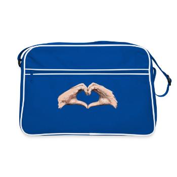 Hands heart - Sac Retro - bleu/blanc - Devant