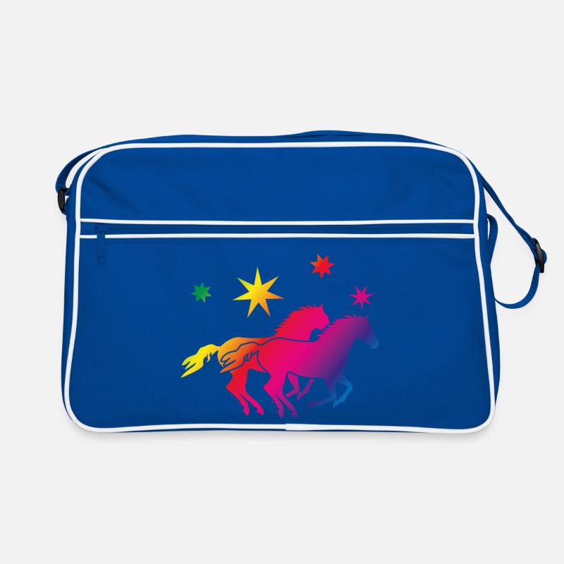 Regenbogenpferde Sternenglanz Retro Tasche