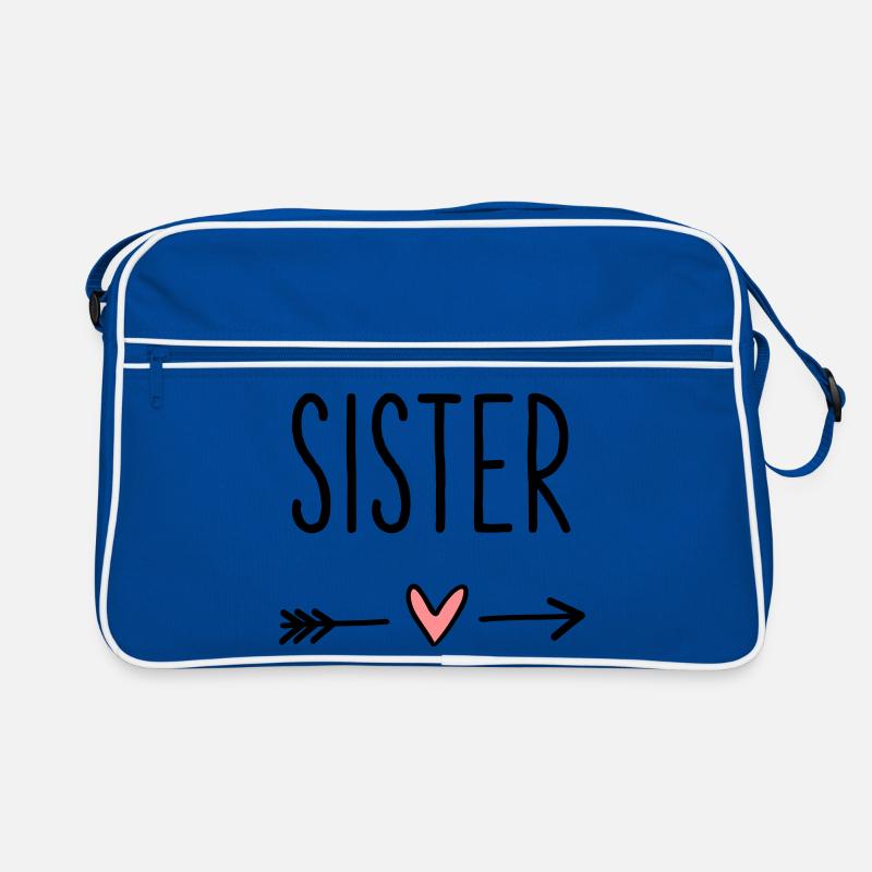 Sister Herz Pfeil Liebe Freundin Geschenk Retro Tasche