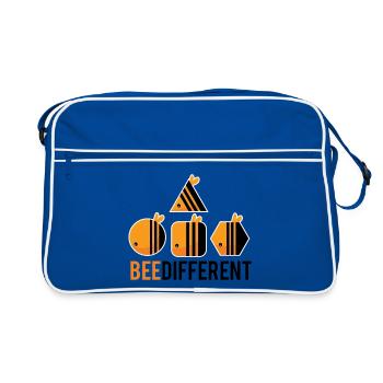 Bee Different - Retro Tasche - Blau/Weiß - Vorne