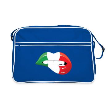 lèvres bouche bouche rouge bouche italie - Sac Retro - bleu/blanc - Devant