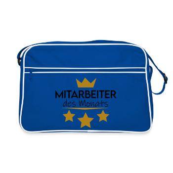 Mitarbeiter des Monats - Retro Tasche - Blau/Weiß - Vorne