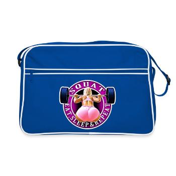 Squat, Eat, Sleep & Repeat. - Sac Retro - bleu/blanc - Devant
