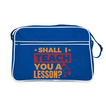 Drôle de dicton de billard - Sac Retro - bleu/blanc - Devant