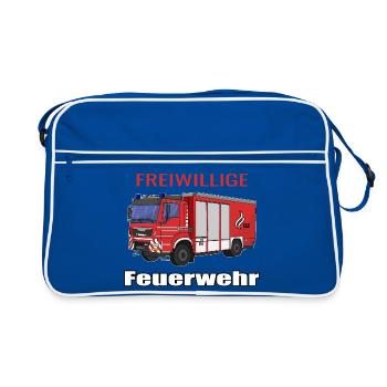 Freiwillige Feuerwehr - Retro Tasche - Blau/Weiß - Vorne