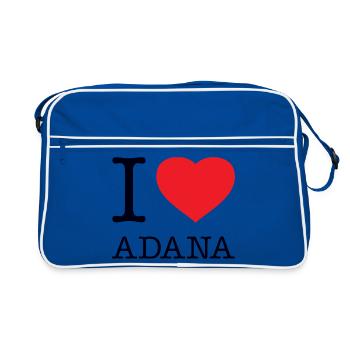 I LOVE ADANA - Retro Tasche - Blau/Weiß - Vorne