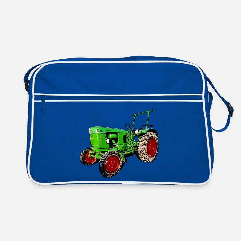 Alter Traktor Deutz D25 - Retro Tasche - Blau/Weiß