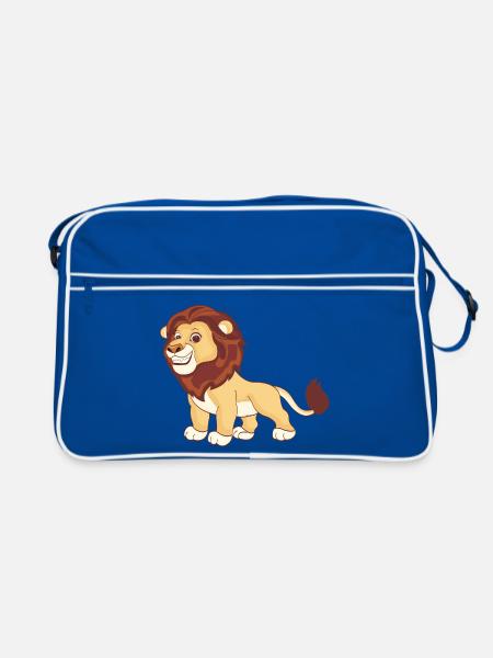 A magnificent lion - Retro Bag - blue/white - Front
