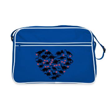 J’adore les dinosaures - Sac Retro - bleu/blanc - Devant