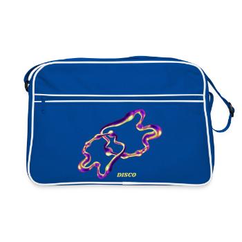 Retro Disco Blob – Neon Abstract Liquid Art - Retro Bag - blue/white - Front