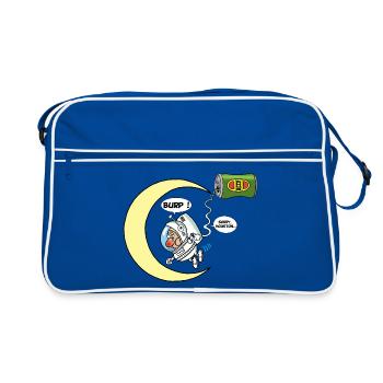 l'astronaute et la bière - Sac Retro - bleu/blanc - Devant