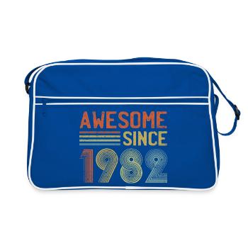 Retro 1982 Feierliche Typografie - Retro Tasche - Blau/Weiß - Vorne