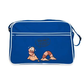 Worm in the workplace Bad day - Retro Bag - blue/white - Front