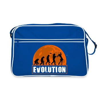 Evolution of Golf Golfing Girl Gift Golf Player - Retro Bag - blue/white - Front