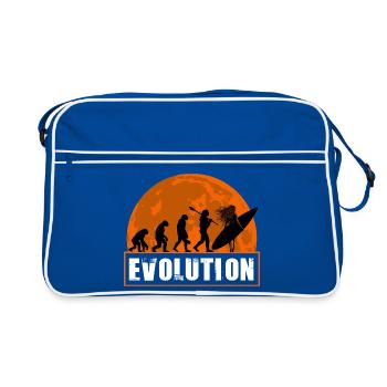 Evolution of Surfing Vintage Sunset Silhouette - Retro Bag - blue/white - Front