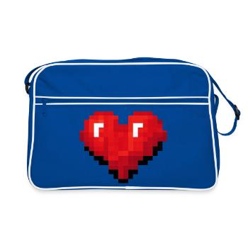 Cœur pixel rétro jeu vidéo - Sac Retro - bleu/blanc - Devant